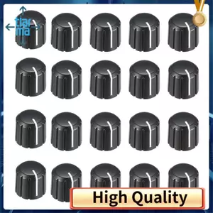 20 Chiếc 15X13.5mm Nhựa Điện Áp Xoay Núm Cho 6mm Đường Kính D Loại Trục Đàn Guitar Âm Lượng Núm.