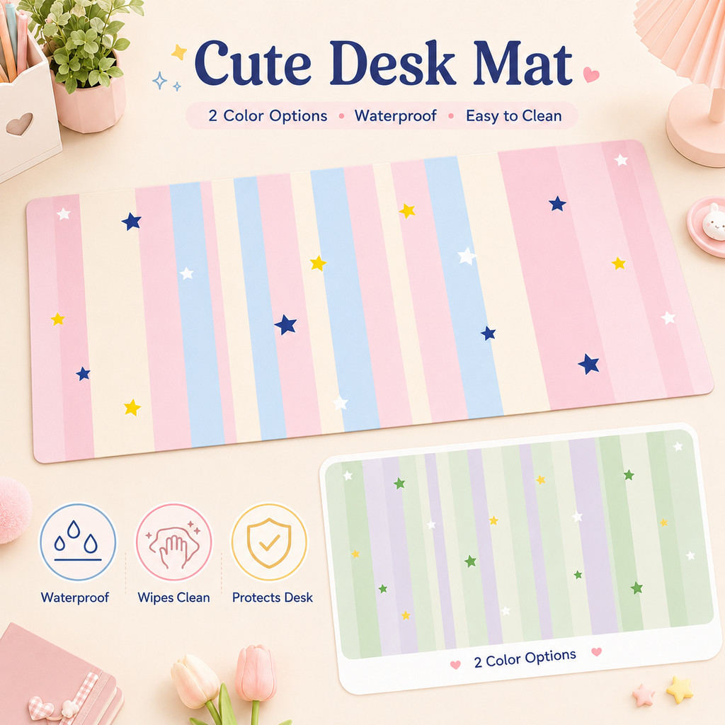 Thảm lót bàn Hàn Quốc dễ thương chống nước dễ lau 35x80cm da PVC lót chuột bàn học văn phòng ký túc xá bảo vệ bàn đẹp
