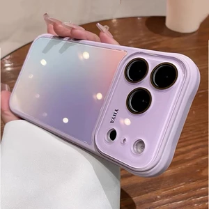 Ốp Điện Thoại Kính Cường Lực Đơn Giản Cho iPhone 17 Pro Max 16 15 14 13 Vỏ Bảo Vệ Bốn Góc Chống Sốc