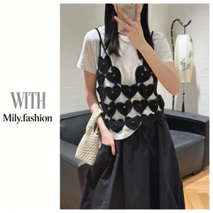 Milyfashion Heart Hollow Layers Sling Slimer Look Cover Bụng Size Lớn Top B73W