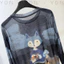 Milyfashion Hoạt Hình Cáo In Gạc Áo Thun Dài Tay Mùa Hè Phong Cách Mới Rời Mỏng Hơn Nhìn Xuyên Qua Kem Chống Nắng Top