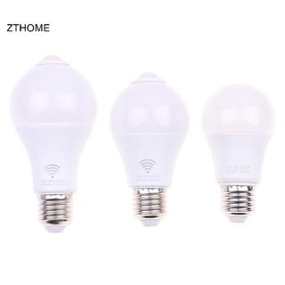 ZTHOME E27 PIR Đèn cảm biến chuyển động Bóng đèn LED có cảm biến chuyển động Máy dò chuyển động Đèn ngủ HOT