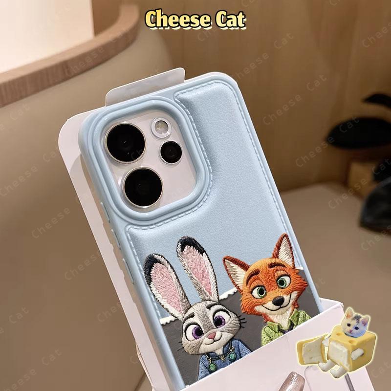 Ốp điện thoại da cáo thỏ cho iPhone 17 Pro Max Xs 11 12 13 Pro 14 15 16 Plus XR