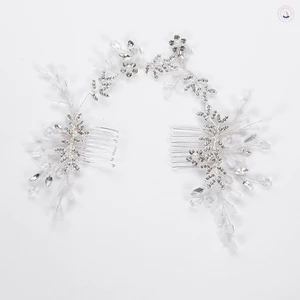 Lược chải tóc đính đá ngọc trai - Barrette chống trượt thủ công cho bữa tiệc công chúa