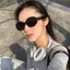 Phiên bản Hàn Quốc Kính râm màu be hình bầu dục dành cho nữ 2024y2k Hot Girl Kính râm che nắng mặt tròn chống tia cực tím