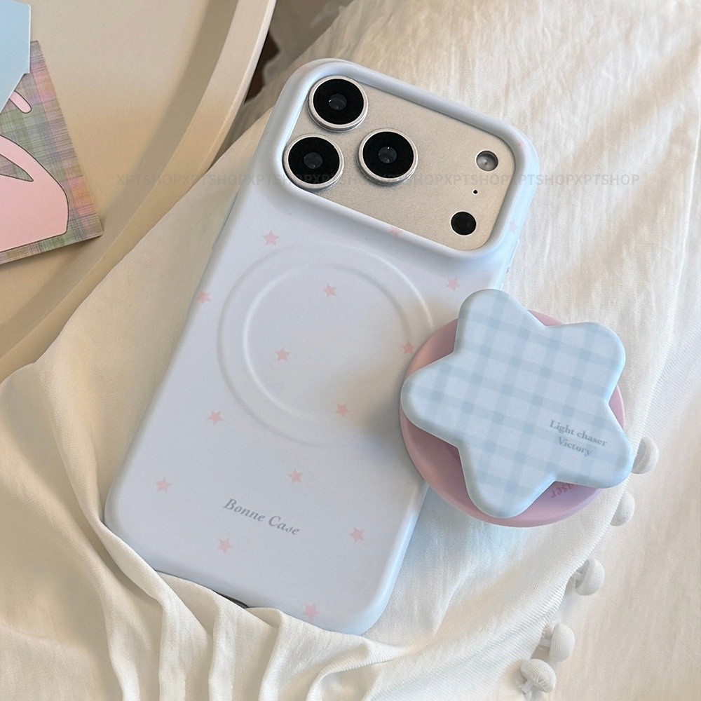 Giá đỡ lưới từ tính Vỏ điện thoại mềm mờ hình ngôi sao cho iPhone 17 Pro Max 16 15 14 Vỏ bảo vệ chống sốc