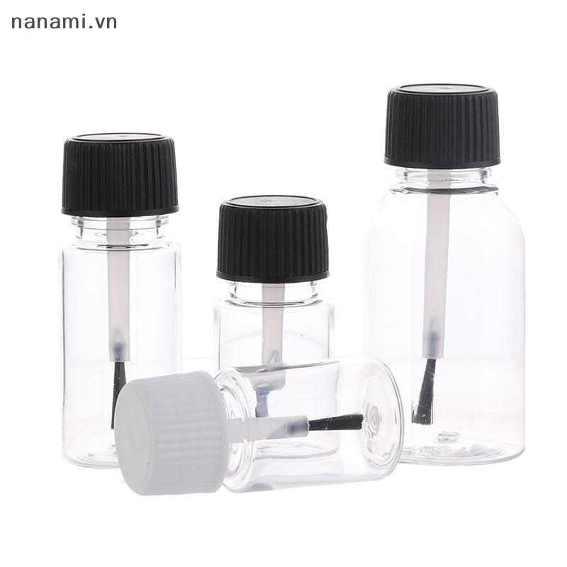 [nanami] Chai sơn móng rỗng 5/10/15/20/30ml nhựa tái nạp, nắp bàn chải, chống rò, lưu trữ dạng lỏng, DIY [VN]