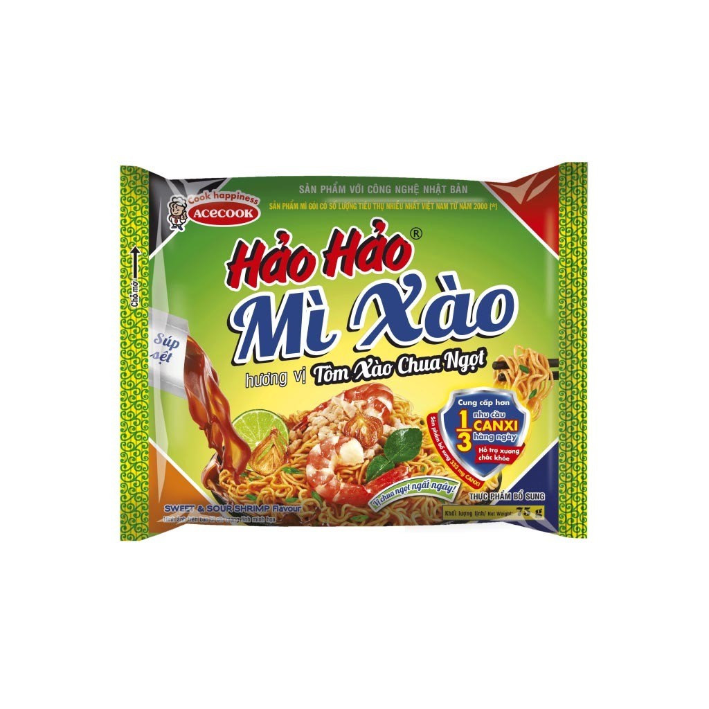 Thùng 30 gói mì xào Hảo Hảo tôm xào chua ngọt 75g