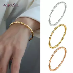 AqToCna Thép Titan Tre Vòng Tay Có Thể Mở Lắc Tay Cho Người Phụ Nữ Màu Vàng Cưới Nữ Trang Sức Sang Trọng Quà Tặng AqToCna