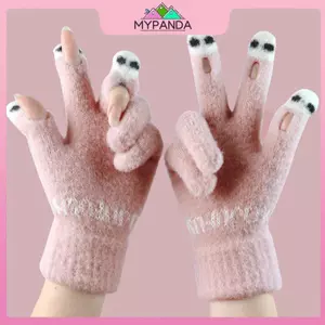 Găng tay nữ mới thời trang MYPANDA Găng tay hoạt hình đa năng dệt kim sợi dễ thương.