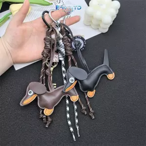 E-WOITD Sáng Tạo Da Xúc Xích Chó Túi Treo Mặt Dây Chuyền Miu Series Túi Móc Khóa Ô Tô Móc Treo Trang Trí Quà Tặng E-WOITD