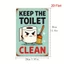 CIFbuy Retro Ngộ nghĩnh Tín Hiệu "Giữ Nhà Vệ Sinh Sạch Sẽ" Nghệ Thuật Treo Tường 20x30 Inch Cho Phòng Tắm Trang Trí Nhà Cửa