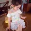Áo + váy in hình hoạt hình không dây phong cách mới (100-150)