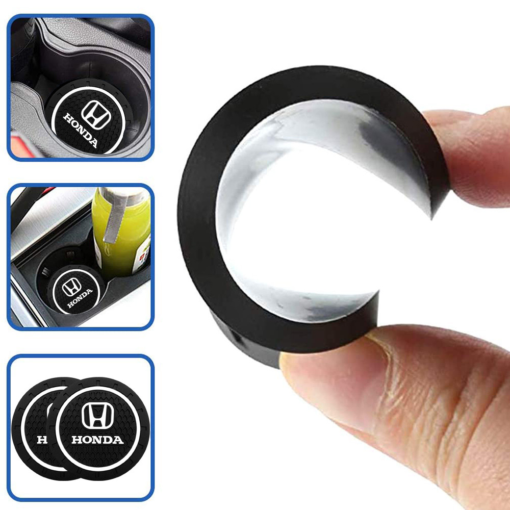 2 Chiếc Xe Coaster Cốc Nước Giá Đỡ Chai Miếng Lót Chống Trơn Trượt Thảm Silica Gel Chống Thấm Nước Cho Xe Honda Civic FIT Accord Prelude CRV Thành Phố 5 CRZ CRX Jazz HRV Phi Công Odyssey