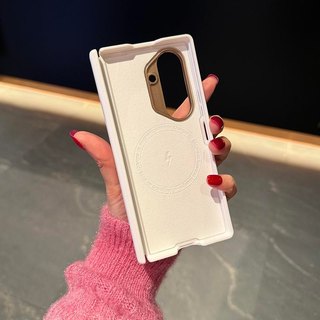 Ốp Da Từ Tính Hai Chân Sang Trọng Cho Galaxy Z Fold 7 Z Fold 6 Z Fold 5 Vỏ Bảo Vệ Da Cao Cấp Với Ống Kính Vàng Bảo Vệ Z Fold 8