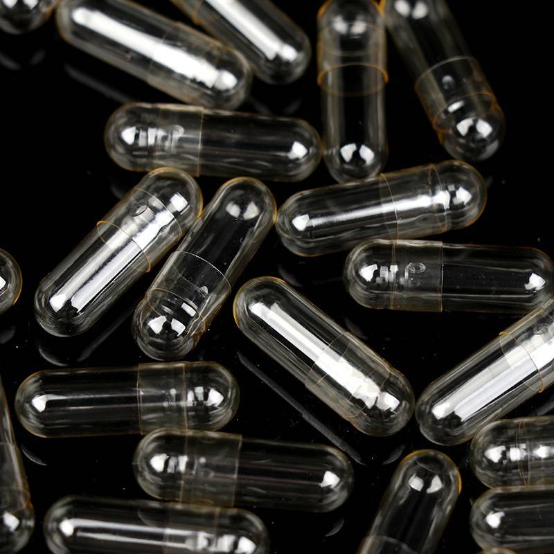 [KXH] 1#0#00# 100Pc Viên nang Gelatin cứng rỗng Viên nang thuốc rỗng trong suốt ELWW