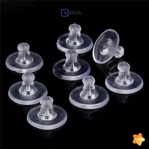 50 Chiếc Bông Tai Cao Su Hạng Nặng Bas Tay Giá Đỡ Nút Chặn Đai Ốc Mềm Silicone Mới