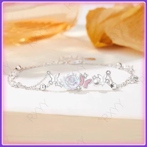Dạ Quang Bướm Camellia Vòng Tay Vòng Cổ Bộ Nữ Niche Thiết Kế Ánh Sáng Sang Trọng Cao Cấp Vòng Tay Hoa
