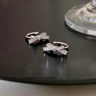 Kẹp Bạc Nơ Đơn Giản Với Kẹp Zircon Bông Không Xỏ Cho Nữ Mini Hàng Ngày Đa Năng Phụ Kiện Học Sinh