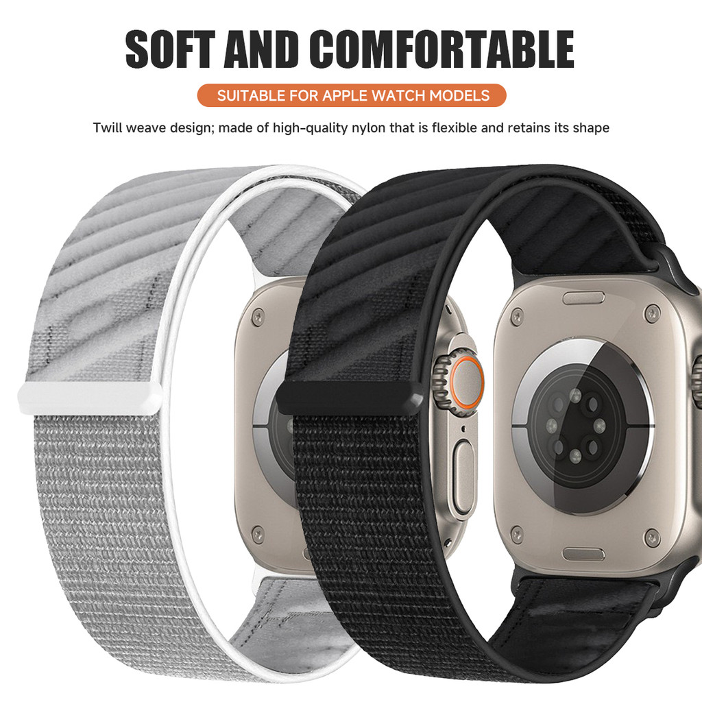 Dây đeo vòng Nylon tương thích cho Apple Watch Series 11 / 10 46mm 42mm Ultra3 / 2 / 1 49mm 45mm 44mm 41mm 40mm 9 8 7 6 SE3 5