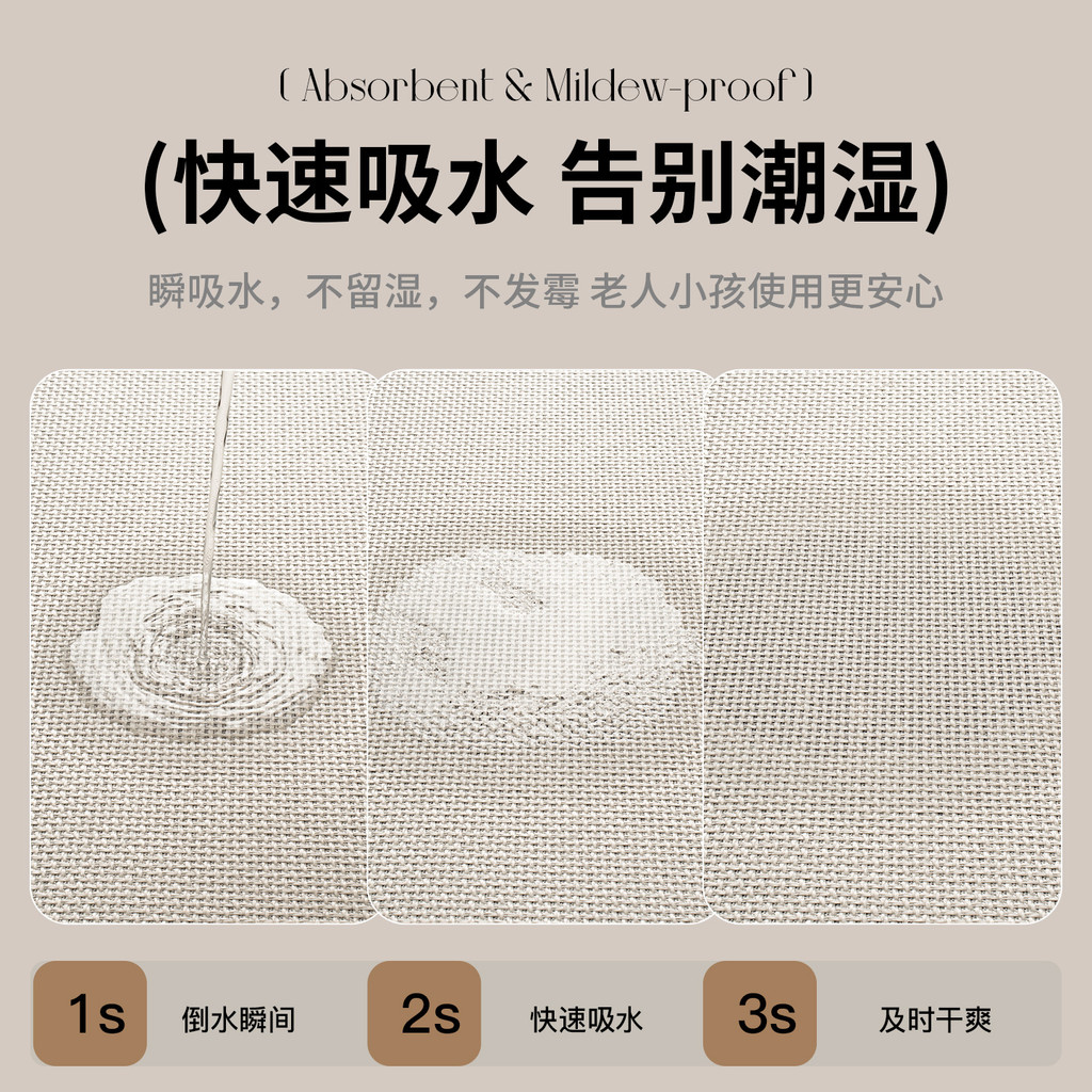 Thảm nhà tắm phong cách cổ điển thấm nước khô nhanh chống trượt 40x60cm dày 5mm chùi chân cửa phòng tắm decor gỗ ấm
