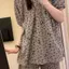 Plus Size Mùa hè Bộ đồ ngủ phong cách mới dành cho nữ Quần Short ngắn tay ren dáng rộng Bộ đồ ngồi