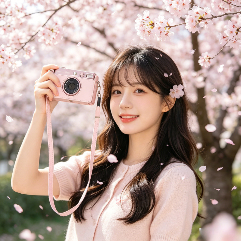 Túi bảo vệ máy ảnh bằng da PU màu hồng cho máy ảnh Instax Mini EVO, kèm dây đeo vai, bảo vệ máy ảnh của bạn.