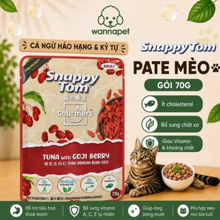 [Combo 6 Gói] Pate Mèo SNAPPY TOM Trái Cây 70g Bổ Sung Vitamin Chất Xơ Dễ Tiêu Hóa - Wanna Pet