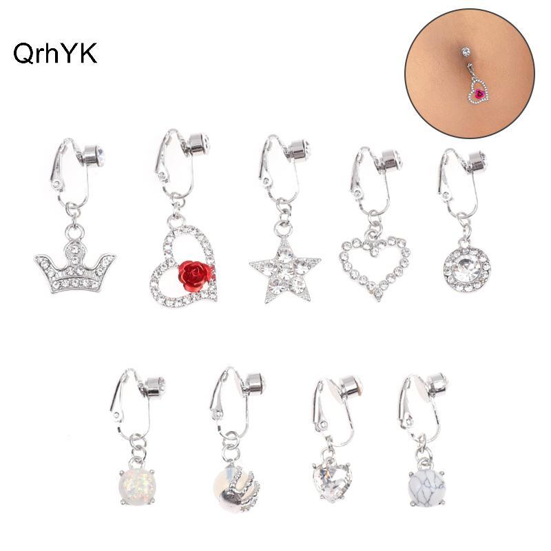 Nhà Máy Thời Trang 1 Cái Giả Bụng Nút Nhẫn Giả Bụng Xuyên Thái Kẹp Trên rốn Không Rốn Giả Cướp Biển Bướm Sụn Bông Tai Kẹp Trang Sức Cơ Thể Quà Tặng QrhYK