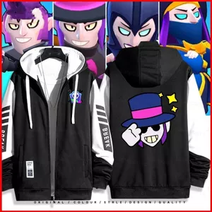 YB1 Brawl Stars trò chơi hoạt hình anime dây kéo Áo khoác Áo khoác Unisex Top BY1