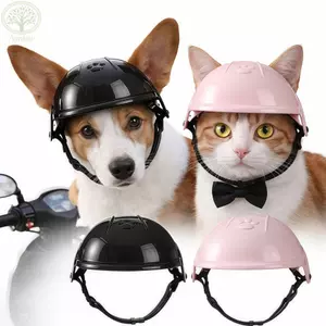 Mũ bảo hiểm chó mèo AMBU, Mũ bảo hiểm xe máy cho thú cưng nhẹ cứng, ngộ nghĩnh có lỗ tai Mũ bảo hiểm chó màu hồng có thể điều chỉnh Phụ kiện thú cưng
