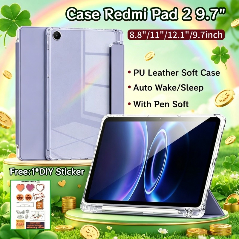 Ốp điện thoại Redmi Pad 2 9.7 inch có khe cắm bút Vỏ bảo vệ từ tính Redmi Pad 2 Vỏ 11 inch có mặt sau trong suốt cho Xiaomi Redmi Pad 2 Pro 12.1 inch