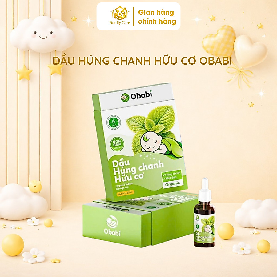 Dầu Húng Chanh Hữu Cơ OBABI – Hỗ trợ thông thoáng mũi họng, dịu nhẹ cho bé - FamilyCare Store