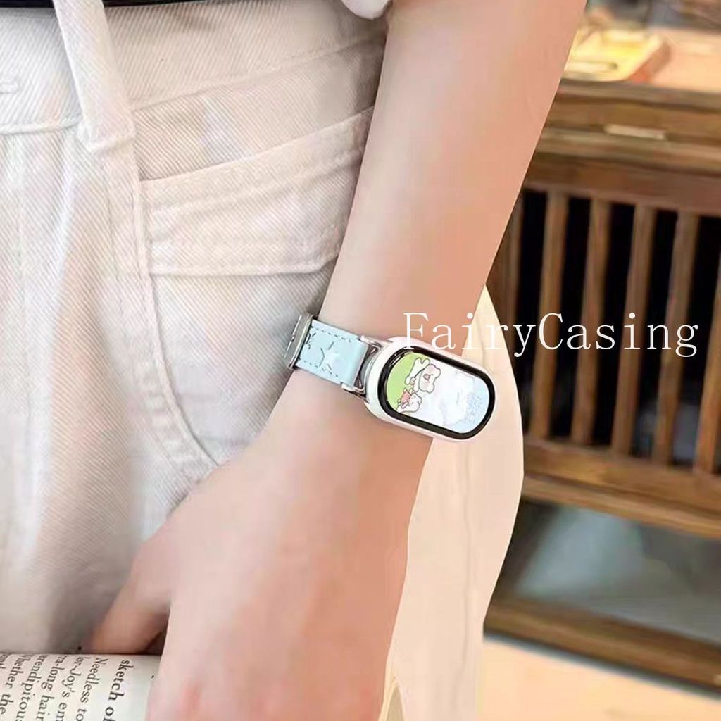 Dây Da Thời Trang Cho Xiaomi Mi Band 10 9 8 7 6 5 4 3 Vòng Tay NFC Cho Redmi Watch 6 5 4 Dây Đeo Đồng Hồ Thay Thế