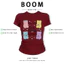 BOOM Áo Baby Tee Nữ Cotton Ôm Body-Áo Thun Ngắn Tay Y2K In Hình PhongCách Mùa Hè, Cổ Tròn Hàng Đầucách hàn quốc phong093