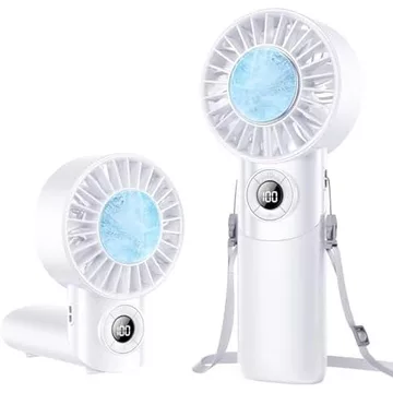 2026 Nâng cấp Quạt Turbo cầm tay 3 trong 1 có làm mát bằng đá, Quạt cá nhân Mini 100 tốc độ có thể sạc lại 10500 vòng / phút Quạt bỏ túi nhỏ trang điểm cho ngoài trời, văn phòng, cắm trại, du lịch-B