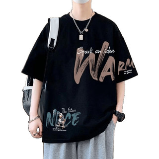 Áo thun nam ngắn tay cotton nguyên chất cỡ lớn, mỏng mùa hè, dáng rộng và thoải mái