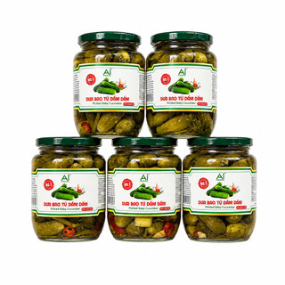 Dưa chuột bao tử dầm dấm AI, dưa chuột bao tử muối, ăn kèm salad, đồ nướng