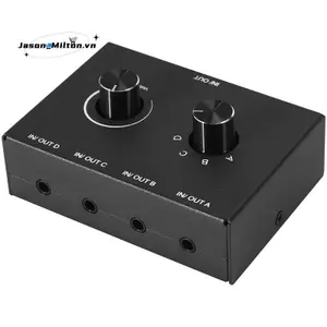 Công tắc âm thanh 4 cổng, Công tắc âm thanh 3,5 mm, Âm thanh AUX âm thanh nổi, 4 đầu vào 1 đầu ra / 1 đầu vào 4 đầu ra Hộp chuyển đổi âm thanh