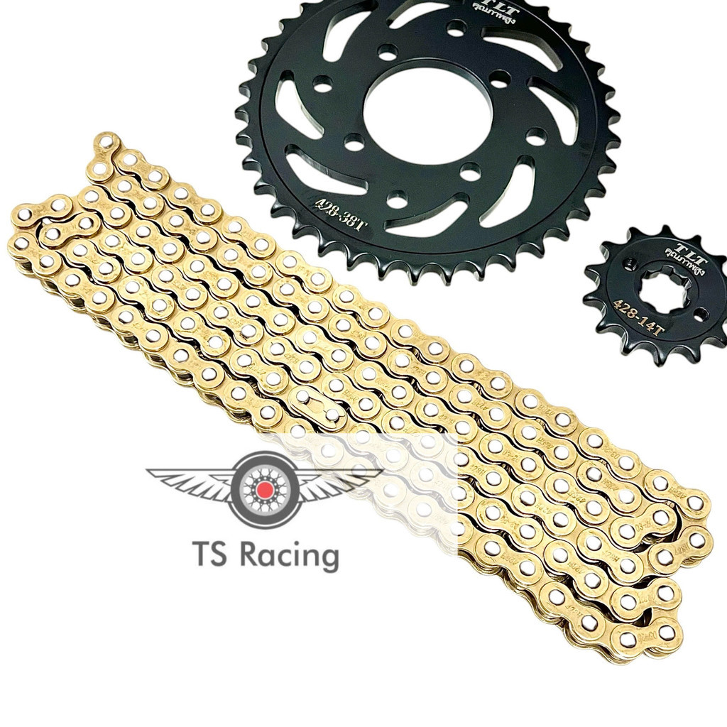 Bộ nhông sên đĩa NSD xích sên TLT thái lan raider fi - satria fi (Black 428H mạ đồng 14-38-126L)