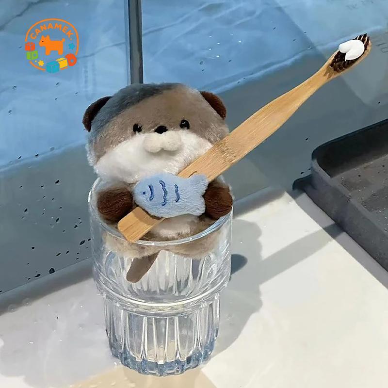 CANAMEK Dễ Thương Otters Giữ Cá Sang Trọng Móc Khóa Nhẹ Treo Mặt Dây Đạo Cụ Cho Túi Đi Học Ví Chìa Khóa CSF