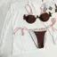 Niche Gợi Cảm Hot Girl Pure Desire Bikini Màu Sắc Tương Phản Nhỏ Ngực Kỳ Nghỉ Ảnh Đồ Bơi Nữ