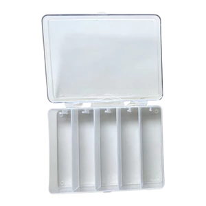 Hộp đựng dụng cụ câu cá Acrylic 5 ngăn cho mồi tôm bằng gỗ Spinners Minnows