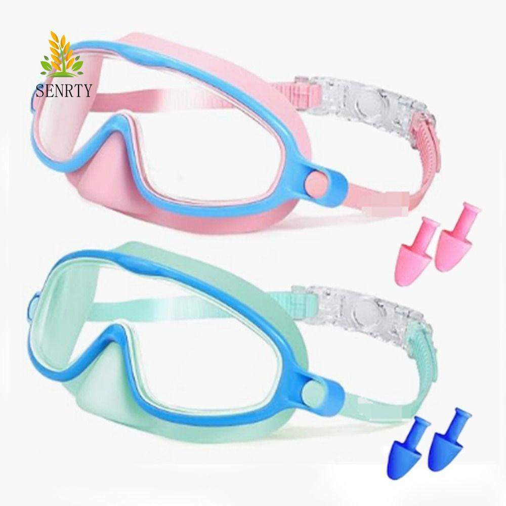 Kính bơi trẻ em SENRTY, Kính lặn mũi nhìn rộng cho trẻ mới biết đi, Mặt nạ lặn kính bơi silicon chống sương mù UV400 thể thao dưới nước