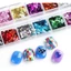 DWEL Nail Art Sequins, 12 Lưới Laser Sáng Bóng Móng Tay Lấp Lánh Mảnh, Hình Vuông Hình Chữ Nhật Hình Ba Chiều Trang Trí Móng Tay Phụ Kiện DIY Trang Trí