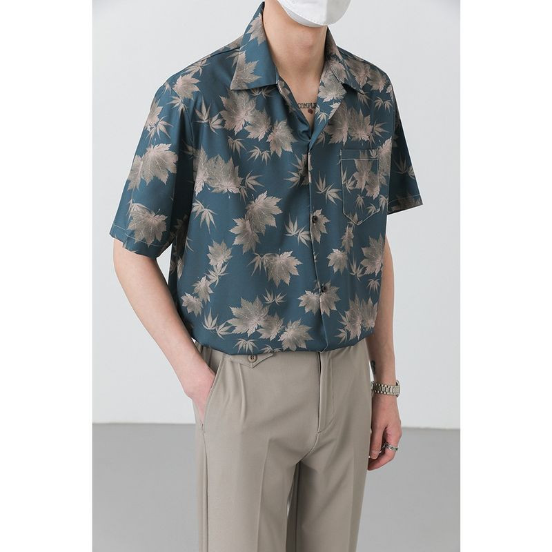 Áo Sơ Mi Hoa Cổ Cuba Unisex Hawaii Đi Biển Ngắn Tay Mùa Hè