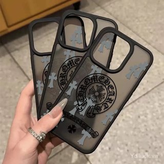 Họa Tiết Chữ Thập Họa Tiết Cao Cấp Cảm Giác Mờ Họa Tiết Ốp Lưng Điện Thoại Thích Hợp Cho iPhone 17promax 11pro 12 15 16plus 17pro 14pro 16promax Ốp Chống Va Đập