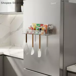 {AKIN} Dụng cụ sắp xếp lưu trữ tủ lạnh Acrylic trong suốt có ngăn có thể tháo rời Móc hút để uống Đồ gia vị Snas Đồ ăn nhà bếp {a}