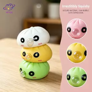 HFTOY Thư giãn bong bóng Fidget Toy Bóp Bun Bao gồm giỏ hấp để giảm căng thẳng ngay lập tức ~