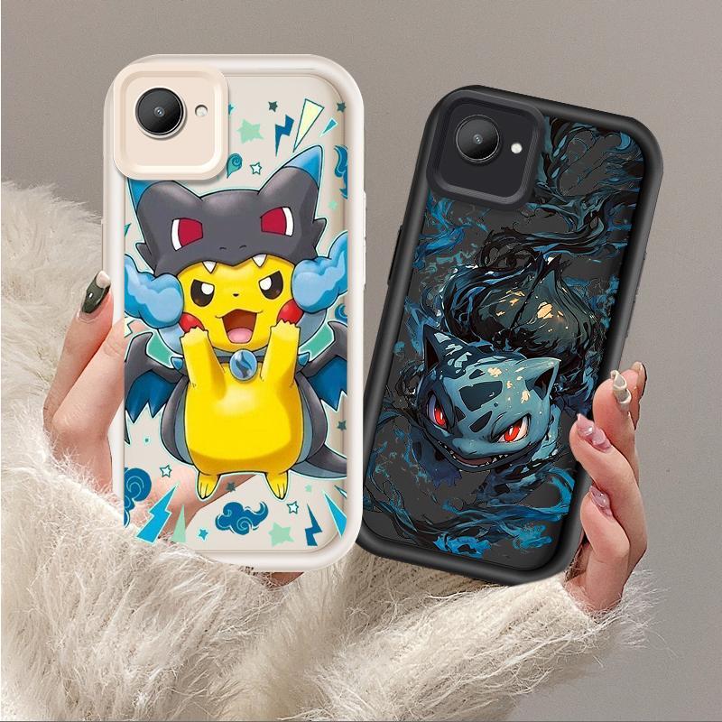 Vỏ Cho Realme C30 C30S Hoạt Hình Silicon Điện Thoại Thông Minh TPU Mềm Pikachu Bulbasaur Pokémon Angel Eye Vỏ Điện Thoại Chống Sốc